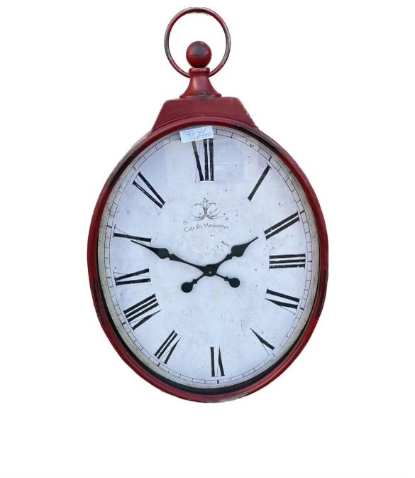 Vintage Pier 1 Cafe des Marguerites French Bistro Pocket Watch Wall Clock 38”