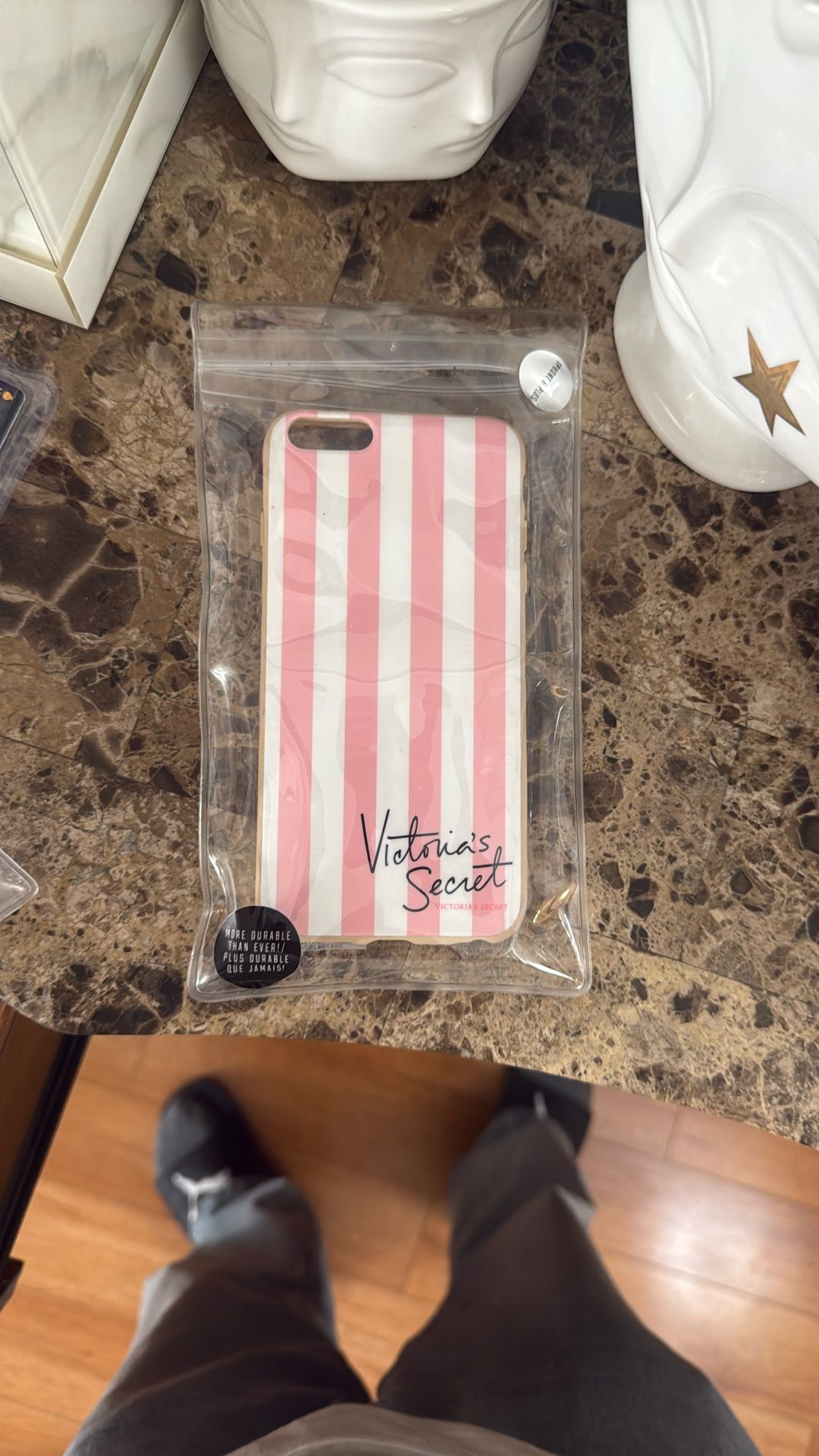 Victorias Secret Pink And White iPhone 6+ Phone Case 