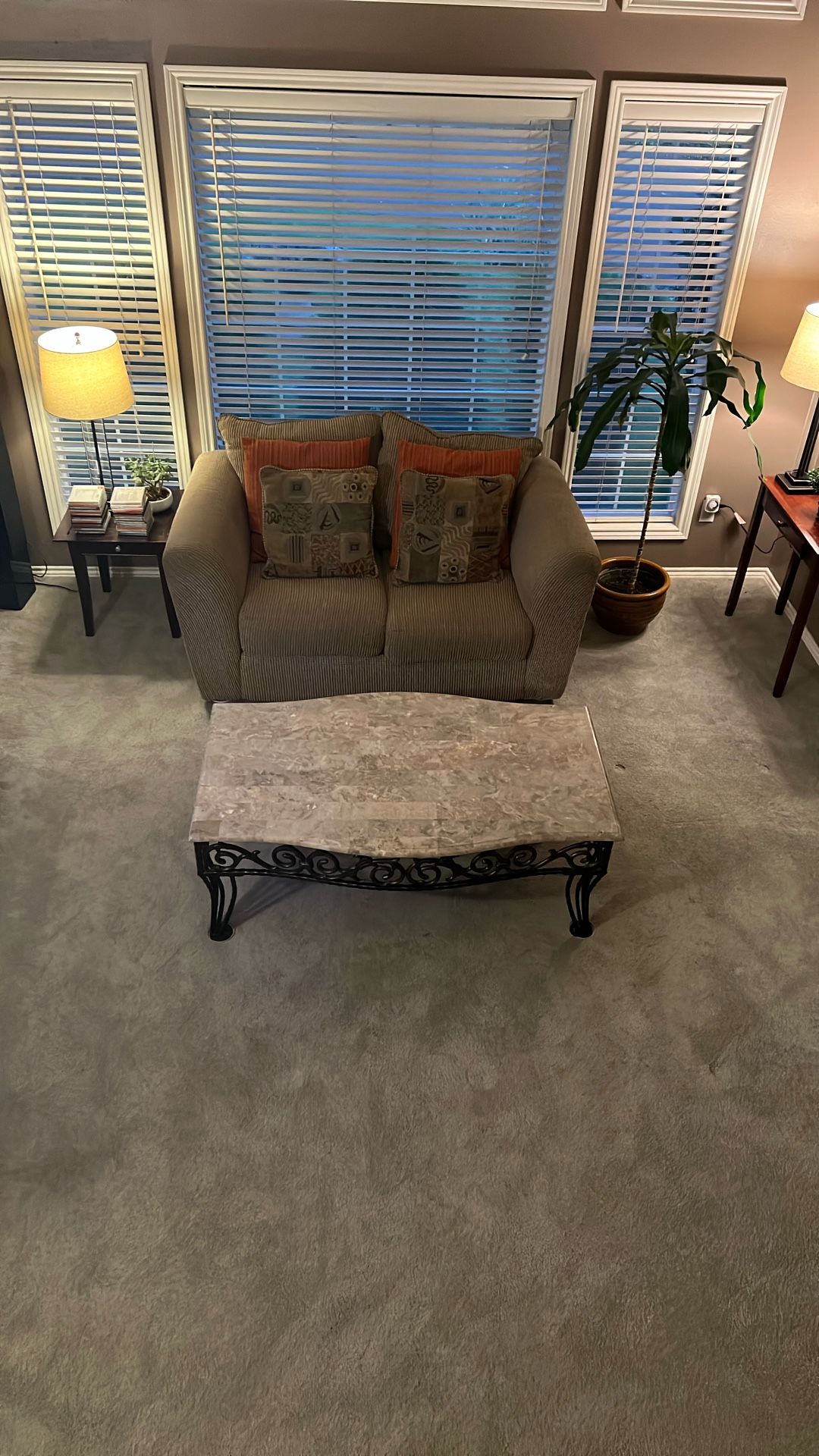 1 Loveseat And 1 Coffee Table And Cushions