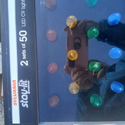 New SYLVANIA stay-lit, 2 sets of 50 LED C9 lights each Box. 4 Boxes available. 