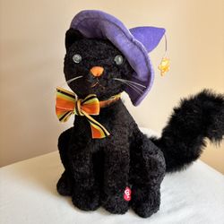 Halloween Cat Decoration With Meowing 