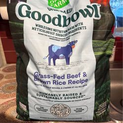 Open Farm Oven-Baked Good Bowl Dog Food - Grass-fed Beef and Brown Rice 22lb bag with 21.6 lbs left