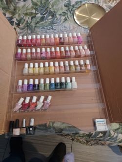 Essie nail polishes and stand