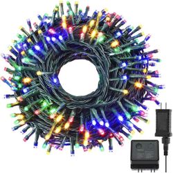 Led Christmas String Lights Outdoor Indoor - 115Ft 300 LED UL Certified 8 Modes End to End Plug - Multi Color Fairy Lights for Xmas Tree, Wedding, Pat
