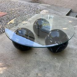 Vintage Postmodern Ceramic Globe Sphere Coffee Table