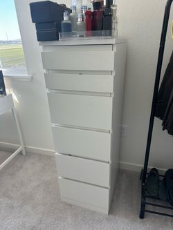 White tall ikea dresser