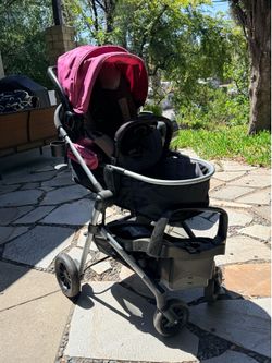 Baby pivot stroller with car seat