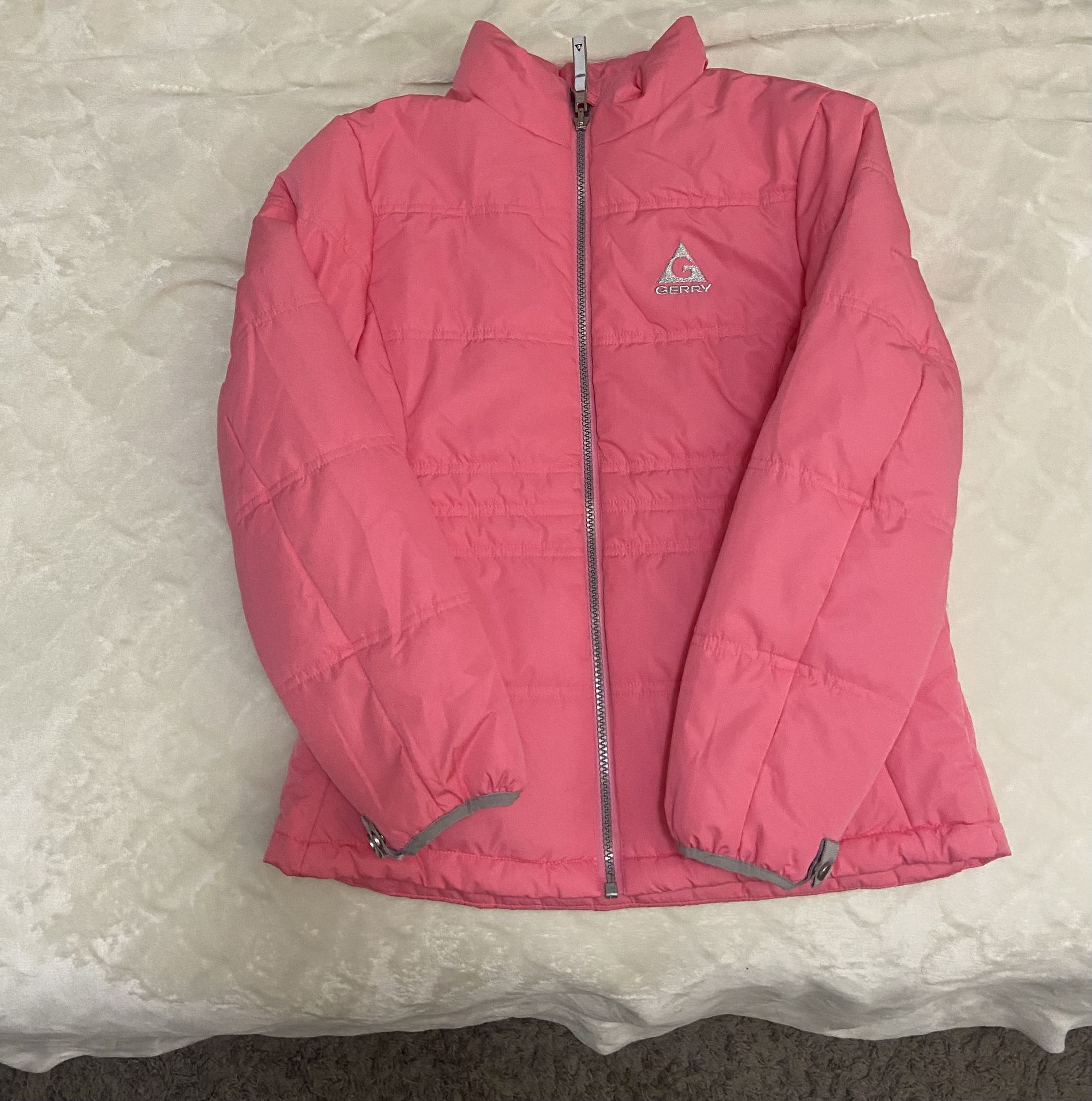 Girls Pink Puffer Jacket Size M 10/12
