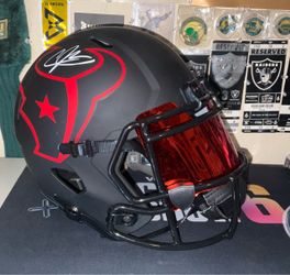 Andre Johnson Signed Autographed Houston Texans Lunar Eclipse Full Size Helmet With Chrome Red Visor – Beckett Certified with Hologram comes in Origin