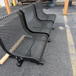 Black Metal Outdoor Bench