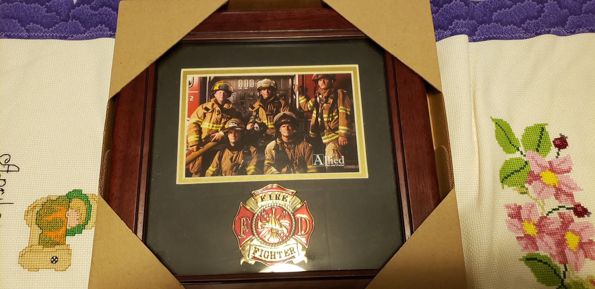 Fire fighter picture frame