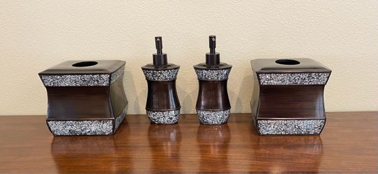 QUALITY BEAUTIFUL BATHROOM TISSUE COVERS & SOAP DISPENSERS