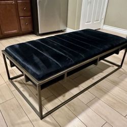 Black Velvet Ottoman 