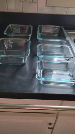 Pyrex Glass Containers  NO LIDS