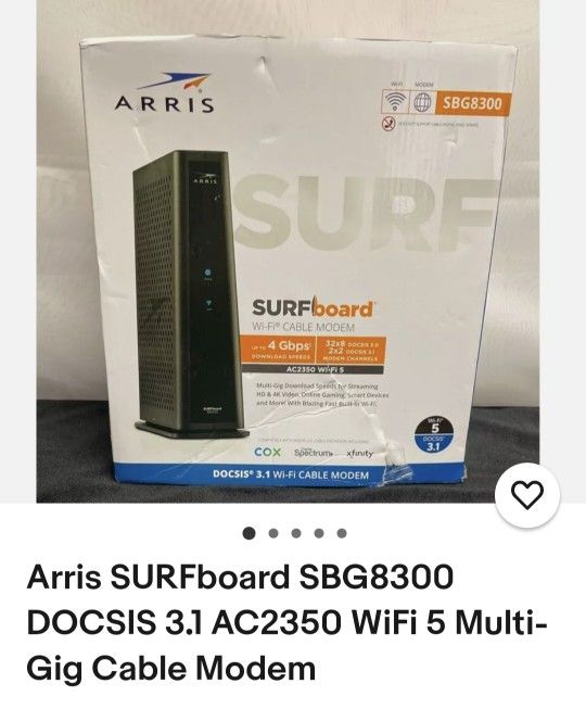 Modem - ARRIS SURFBOARD SBG8300 Boxed $100