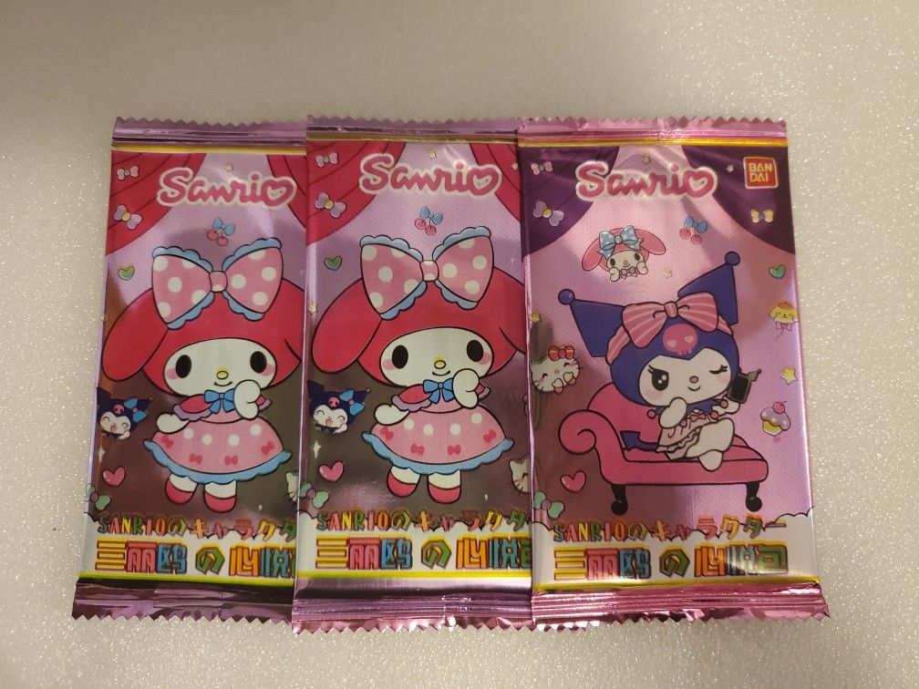 Hello Kitty Sanrio Cards Sealed Lot Of 3 Packs Ban Dai Unopened Brand New