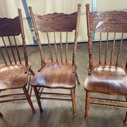 3 wooden chairs, great condition