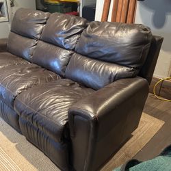 Full (very Soft) Leather LA-Z-Boy Reclining Sofa 