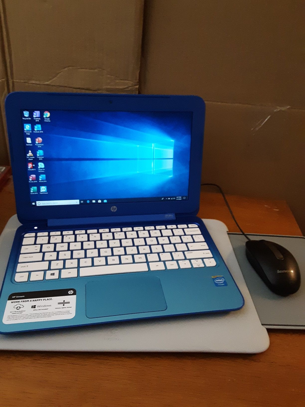 HP Stream Slim Blue Laptop Windows 10 Microsoft Office