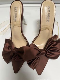 Cape Robbin Brown Satin Bow Heels