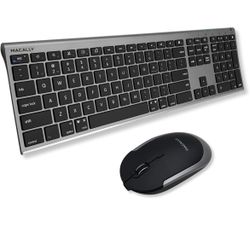 Macally Premium Bluetooth Keyboard and Mouse for Mac | Compatible Wireless Apple Keyboard and Mouse Combo (110 Keys Multi-Device Rechargeable) for Mac