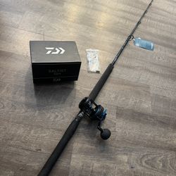 New Daiwa Saltist 50 Star Drag Shimano Tallus 6’6”XXH  Salt Water Fishing Combo. 
