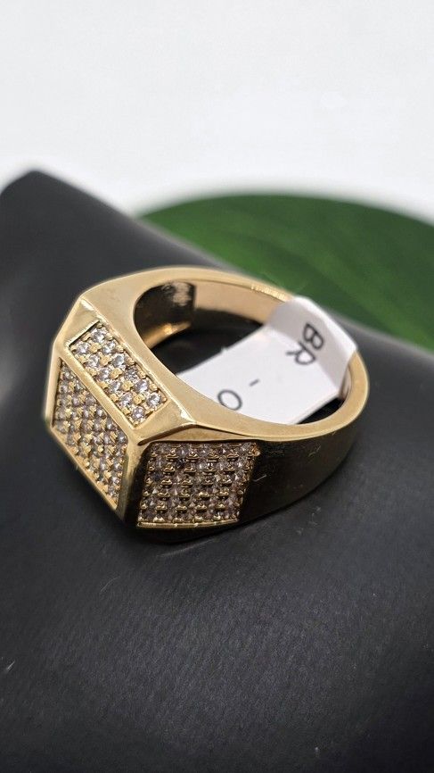 Gold Plated Cubic Zirconia Ring For Men Size 9