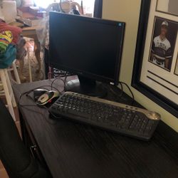 Monitor, Wireless Keyboard And Wireless Mouse 