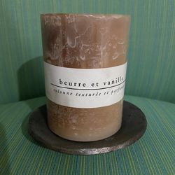 Buttercream Vanilla Scented Candle And Candle Holder