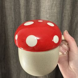 Two Mushroom Mugs With Lids
