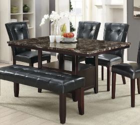 Dining Table Set with Bench and Chairs