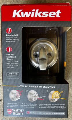 Kwikset Signature Series SmartKey Security Deadbolt Satin Silver Re-Keyable
