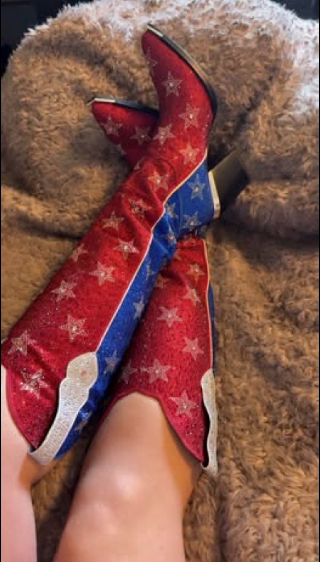 Bedazzled American Flag Boots 9 1/2