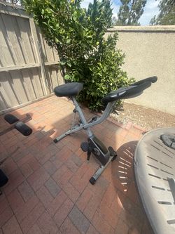 Free Weight Set w/Bench, Exercise Bike, table base