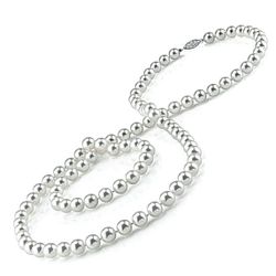 AKOYA 11mm White Pearl Necklace • AAA Quality Near-Round, 14k White Gold 17”, BRAND NEW