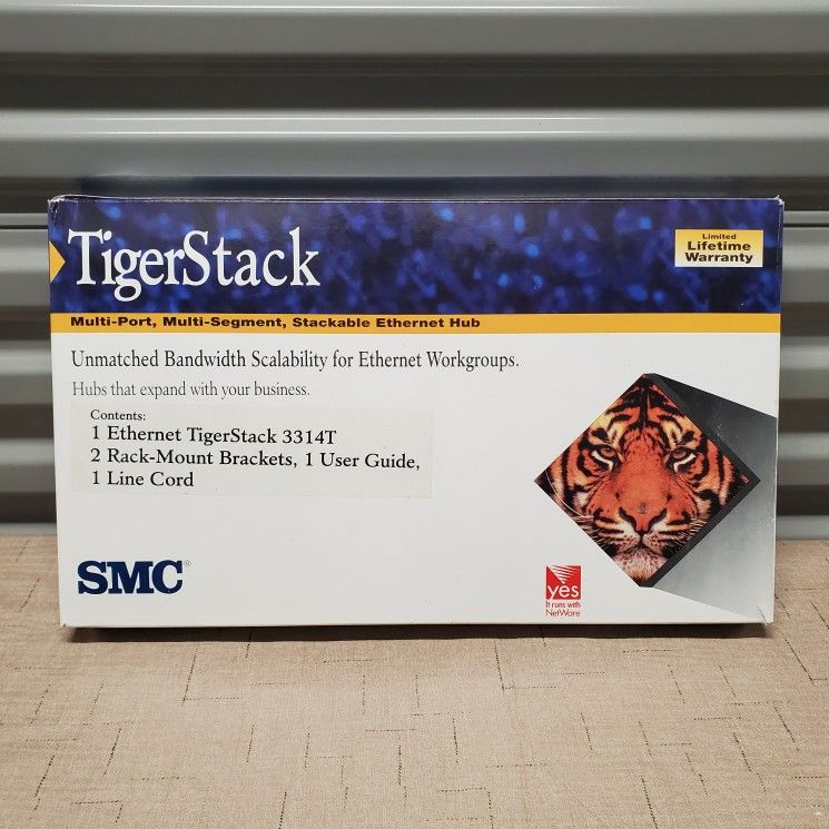 SMC TigerStack 3314T - 14 Port Hub | New Open Box | Vintage Y2K Networking