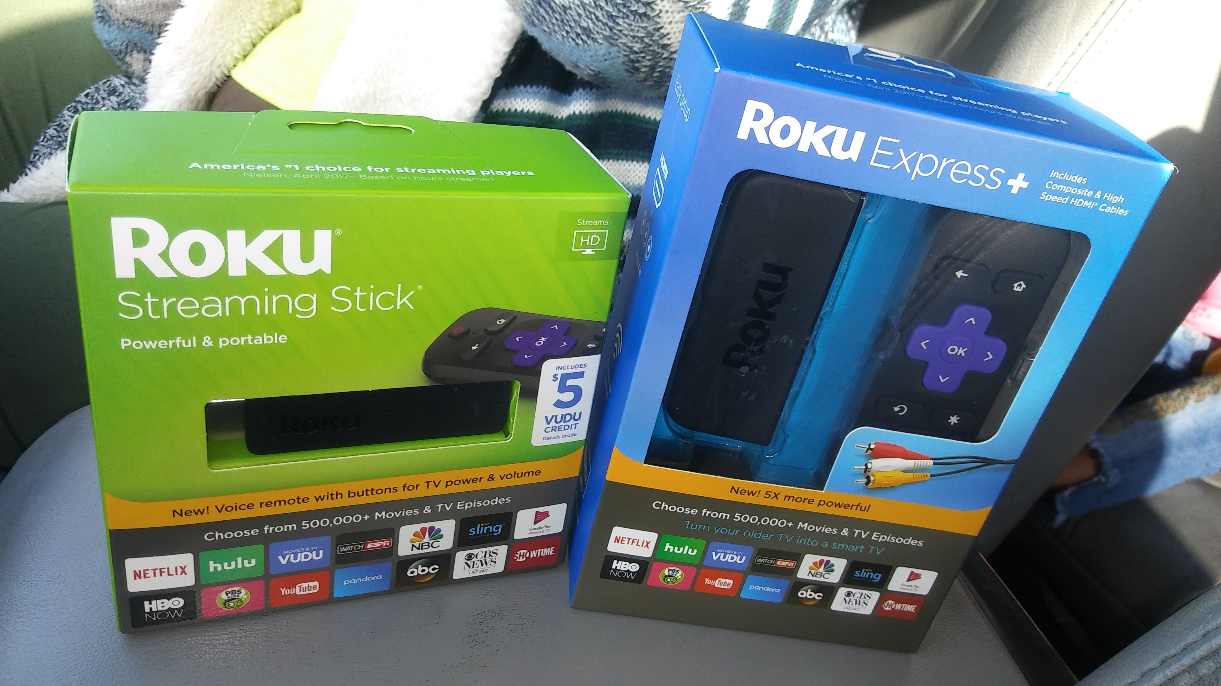 Roku express and Roku streaming stick