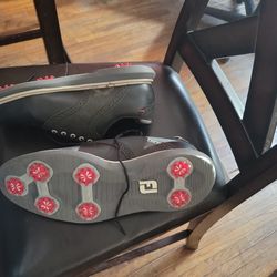 FootJoy Traditions Black Leather Oxfords Golf Spike Cleats Shoes Men's 10