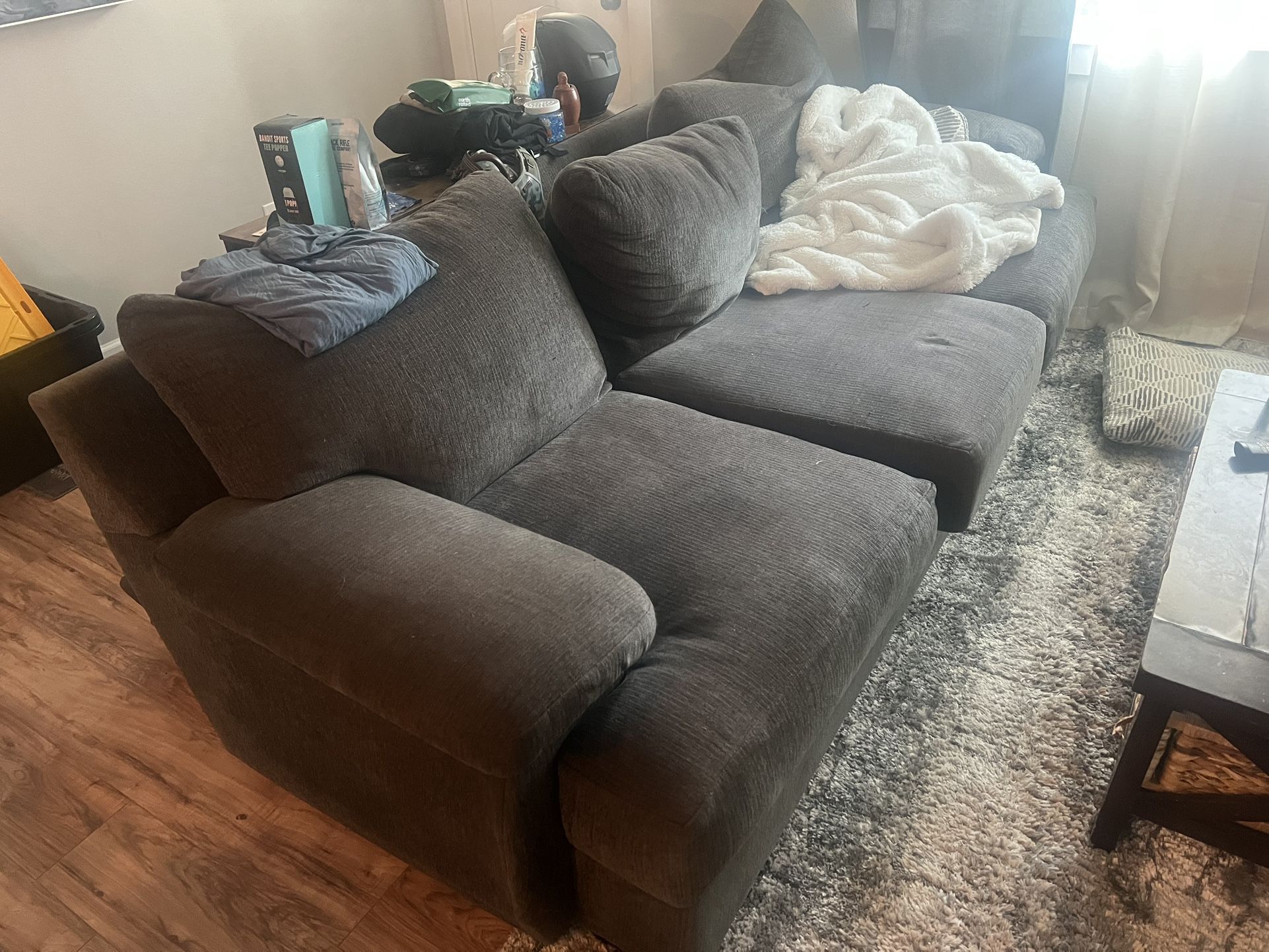 Oversized down loveseat