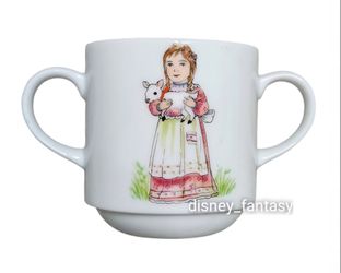 1986 Mother Goose Mary Had A Little Lamb Ceramic Two-Handled Child Cup Shafford