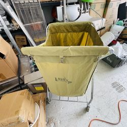 Collapsible X Cart Stainless Steel Bracket, Laundry Basket with Wheels 215L Large Capacity Oxford Cloth Material Thickening, for Hotel, Nursing Home, 