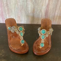 Crystal Wedge Sandals