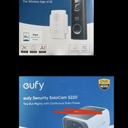 Eufy Doorbell & Tiny Outdoor Solar Power Package Deal