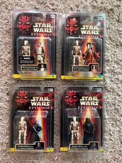 Star Wars The Phantom Menace action figures with bonus battle droids