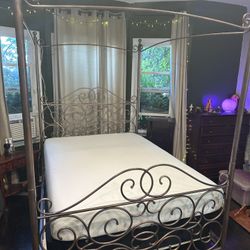 Queen Bed Canopy/ Full Mattress/ Box spring 