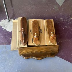 New Wooden Wall Shelf And Candle Holders