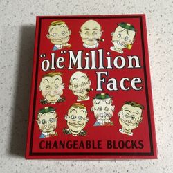 Vintage Ole Million Face Changeable Blocks 1998 Vintage Make Face Wood Blocks 