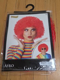 Spirit Red Afro Costume Wig