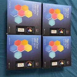 AuraLED HexGlow LED Hexagon Multicolor Remote Control Party Light Set