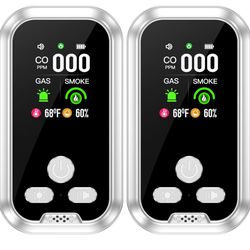 5in1 Plug in Carbon Monoxide Detector &Smoke & Combustible Natural Gas Detectors 